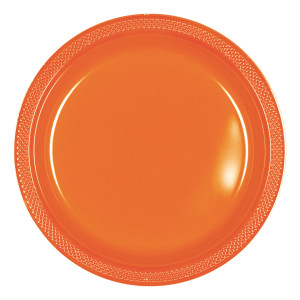 FET 20 assiettes plastique 7" oranges