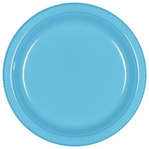 FET 20 assiettes plastique 7" turquoise