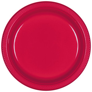 FET 20 assiettes plastique 9" rouges