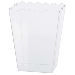 FET grand contenant dentelé plastique clair