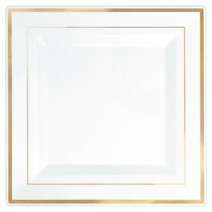 FET assiete 10" blanche et or