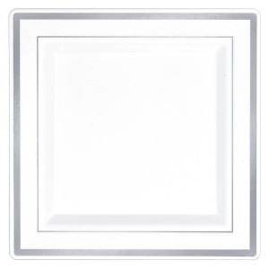 FET assiete 10" blanche et grey