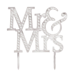 FET decoration gateau mr&mrs argent