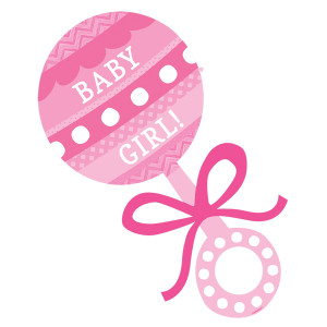 FET découpure hochet rose baby girl