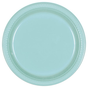 FET assiettes de plastique bleu robin