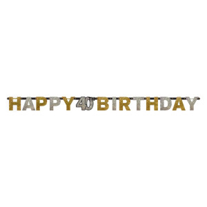 FET banniere happy birthday 40 or et argent