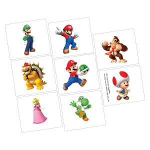 FET 8 tatouages temporaires super mario