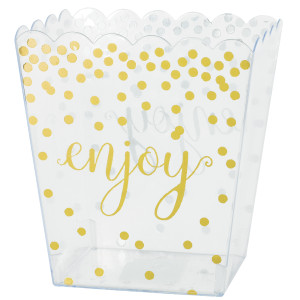 FET contenant dentelé enjoy or en plastique 15.2cm