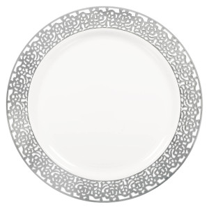 FET assiette p motif argent