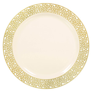 FET assiette blanc et or