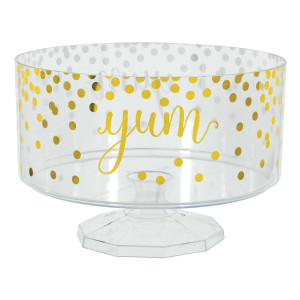 FET bol rond avec pied motif or à pois « yum »