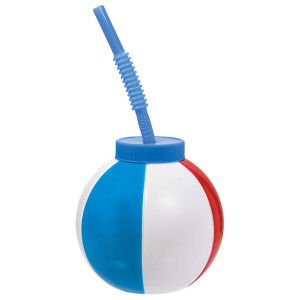 FET verre en ballon de plage avec paille ams