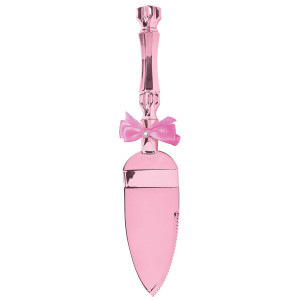 FET couteau de service gâteau rose avec boucle