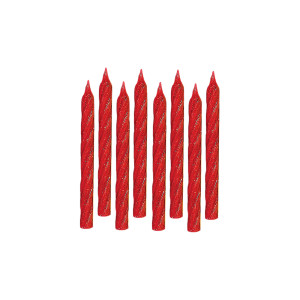FET 24 chandelles spirales rouges brillantes