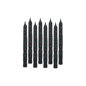FET 24 chandelles noire brillants multicolores