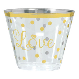 FET goblets en plastique or love
