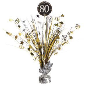 FET centre table "80 happy birthday"noir, argent & or
