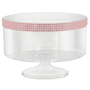 FET moyen bonbonnière avec pied et bande rose 18.7 cm