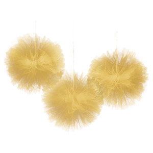 FET décorations moelleuses en tulle or (3 mcx)