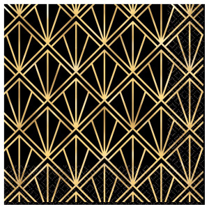 FET grande napkin glam noir et or