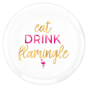 FET plateau blanc « eat drink flamingle » ams