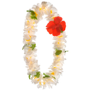 FET collier de fleurs blanches et jaunes