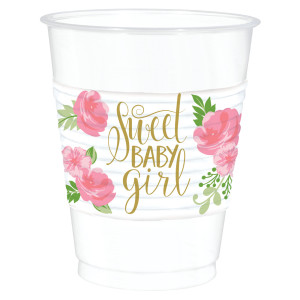 FET verre en plastique roses