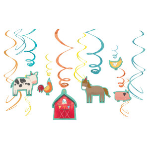 FET ensemble de decoration tourbillons barnyard  animaux