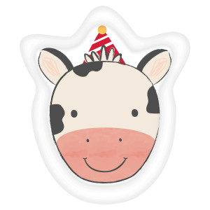 FET 12 assiettes en carton visage vache  barnyard