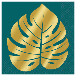 FET napkins vert avec feuille arbre doré