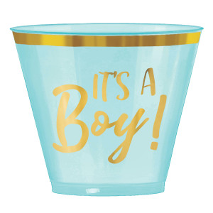 FET verre en plastique 30 pcs it's a boy