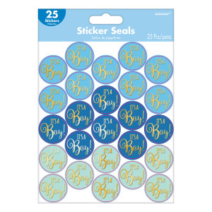 FET autocollant bebe shower bleu