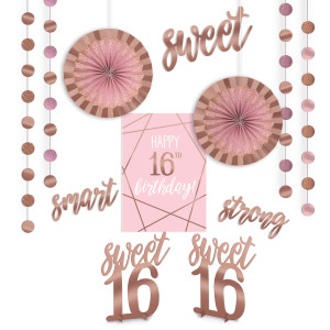 FET ensemble decoration en papier sweet sixteen