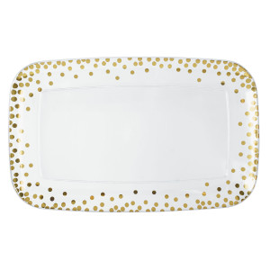 FET plat rectangulaire 11"*18" transparent avec points dorés