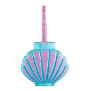 FET gobelet coquillage avec paille plastique