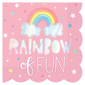 FET napkins rose avec arc en ciel