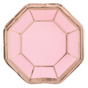 FET 8 petites assiettes hoctogonale rose gold