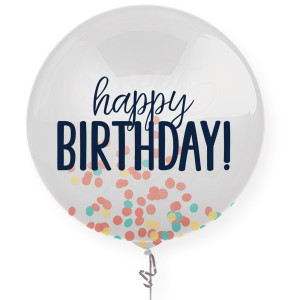 FET ballon happy birthday confetti