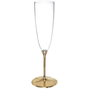 FET paquet de 8 flutes a champagne or et transparent