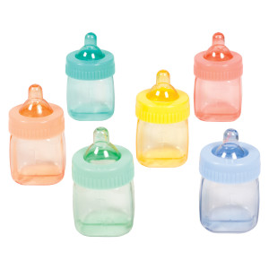 FET paq.6 bouteille de bébé couleur assorties