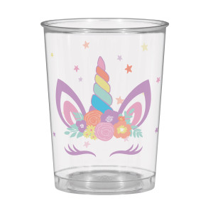 FET verre en plastique licorne