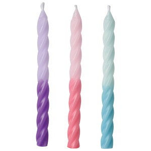 FET paquet chandelle spirale rose mauve turquoise