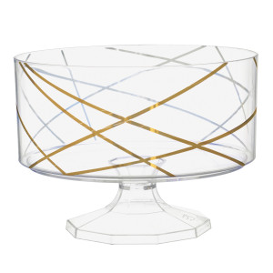 FET bol rond sur pied platique rayure or