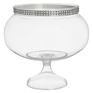 FET bol rond sur pied transparent clair contour argent