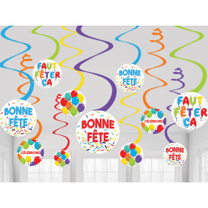 FET décorations tourbillons bonne fête ballon