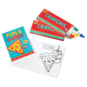 FET ensemble a colorier, 1 livre et 4 crayons