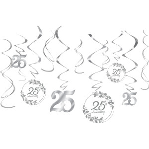 FET decoration suspendue argent 25eme de mariage