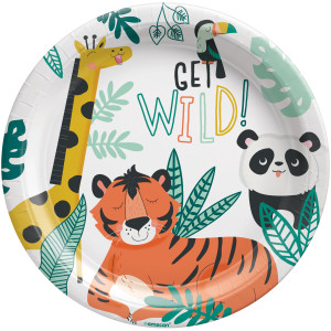 FET assiette ronde animaux de la jungle