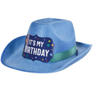 FET chapeau cowboy bleu it's my birthday