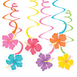 FET decorations tourbillons fleurs hawaïennes